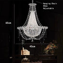 Ljojo Luxury Crystal Chandelier for High Ceiling Living Room