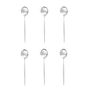 Ljojo Matte Stainless Steel Teaspoon Set for Dessert, Coffee, Ice Cream - 6 Pcs