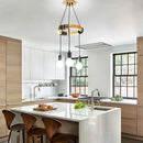 Ljojo 3-Head Wooden Industrial Pendant Chandelier Loft Hanging Lights