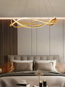 Ljojo Line Art LED Chandelier Modern Designer 3D Curved Pendant Lamp for Home Decor