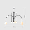 Ljojo Minimalist Magic Beans Pendant Light 4 6 8 Heads Milky Glass Ball Chandelier for Cafe