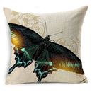 Ljojo Linen Butterfly Cushion Cover 45x45cm - Decorative Pillow Case for Sofa & Bed