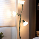 Ljojo 3-Head Lily Floor Lamp, 67 Inch Tall, Foot Switch, Elegant Home Decor