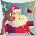 Christmas Elk Print Pillowcase 45x45cm for Sofa, Car, Bedroom & Living Room Decor