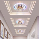 Ljojo Luxury Crystal Round LED Ceiling Light for Hallway and Kitchen