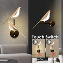 Ljojo Magpie Bird Wall Light - 360° Rotatable Touch Switch LED Wall Sconce