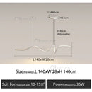 Ribbon Shape LED Chandelier - Modern Aluminum Design for Living Room by Ljojo