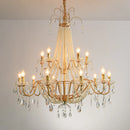 European Living Room Gold Crystal Chandelier Luxury Pearl Pendant Lights by Ljojo