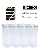Ljojo 2.8L Airtight Food Storage Jars - Set of 4 with Labels and Pen