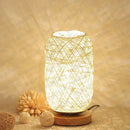 Wabi-sabi Rattan Twine LED Table Lamp Hand Knitted Chandelier by Ljojo