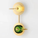 Ljojo Wattle Circle Wall Lamp: Green Crystal Art Deco Lights for Living Room