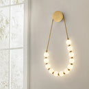 French Glass Ball Beads Wall Lamp Cream Modern Minimalist Bedroom Light - Ljojo