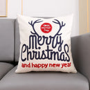 Embroidered Santa Deer Snowflake Pillow Cover 45x45cm for Sofa Bed by Ljojo