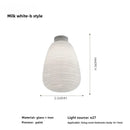 Ljojo Milky White Glass Cocoon Ceiling Light for Home Décor.