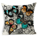 Ljojo Linen Butterfly Cushion Cover 45x45cm - Decorative Pillow Case for Sofa & Bed