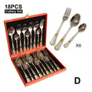 Ljojo 18Pcs Stainless Steel Cutlery Set in Gold Finish with Elegant Matte Handle