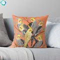Cockatiel Fun Throw Pillow Case for Home Decor by Ljojo