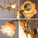 French Angel Copper Hanging Lamp Medieval Retro Style Chandelier for Dining Room by Ljojo