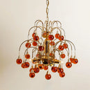 Italian Murano Glass Chandelier Purple Red Crystal Teardrop Pendant Light by Ljojo for Living Room