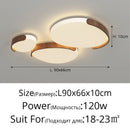 Walnut LED Ceiling Light Living Room Chandelier Ljojo - Modern Round Wooden Lamp Fixture