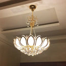 Crystal Chandelier: Zen Lotus Living Room Lamp by Ljojo - Elegant Temple Dining Room Lighting