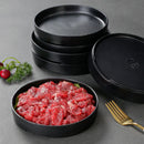Ljojo Melamine Black Dinner Plate Set - Thick Sushi Pans, Imitation Porcelain Tray