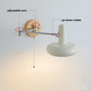 Ljojo LED Wall Sconce Light Rotate Pull Chain Switch Wood Base Bedside Lamp