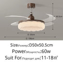 Modern Walnut Wood Grain LED Ceiling Fan Lamp for Living Dining Room by Ljojo