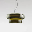 Ljojo LED Modern Annular Chandelier Glass Pendant Light for Living Room Bedroom Decor