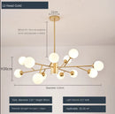 Nordic Tree Branch LED Chandelier Glass Ball Lampshade Black Gold for Bedroom Living Room Ljojo