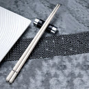 Ljojo 5 Pair Alloy Non-Slip Chopsticks Set for Kitchen Tableware Gift