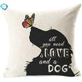 All You Need is Love and a Dog Linen Throw Pillow by Ljojo