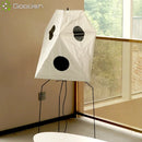 Ljojo Japanese Minimalist LED Floor Lamp: Elegant Cloth Textile Chandelier for Home Decoration.