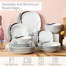 Ljojo 36-Piece Porcelain Ceramic Black Line Kitchen Tableware Set
