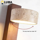Ljojo Wabi Sabi Yellow Travertine Wall Lamp LED Rotable Wood Stone Lights