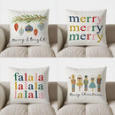Ljojo Merry Bright Christmas Ornament Pillow Cover for Sofa Bedroom Car