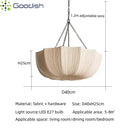 Ljojo Japanese Wicker Ratten Umbrella LED Pendant Light Chandelier for Home Decoration