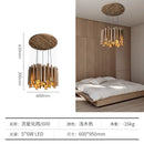 Modern Minimalist LED Hanging Chandelier Wabi-sabi Wooden Pendant Light by Ljojo