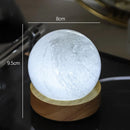 Ljojo 3D Galaxy Crystal Ball Lamp with Planetary Projections USB Night Light