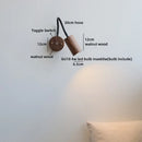 Ljojo LED Wall Sconce with Flexible Black Hose & Wood Accent