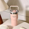 Ljojo 20oz Double Drink Thermos Cup - Vacuum Insulated Thermal Bottle Straw Water Cup