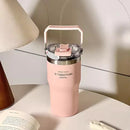 Ljojo 20oz Double Drink Thermos Cup - Vacuum Insulated Thermal Bottle Straw Water Cup