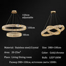 Ljojo Luxury Gold Metal Crystal LED Pendant Chandeliers for Home, Restaurant, Hotel