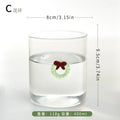 Ljojo 3D Glass Cup 400ml Cartoon Animal Christmas Theme Glass Coffee Mug