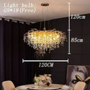 Ljojo Luxury Crystal Chandelier with Golden Base & Water Drop Decorations