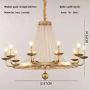American Country Retro Crystal Chandelier Black Dining Room Bedroom Pendant Light by Ljojo