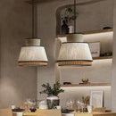 Ljojo Minimalist Cloth Rattan Pendant Lights for Living Room, Dining Room, Kitchen