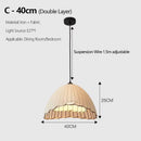 Japanese Style Fabric Pendant Lights Hand Knitted E27 Hanging Lamp for Bedroom - Ljojo