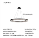 Ljojo Modern Glass Circle Led Chandeliers Dimmable Pendant Lights for Living Room