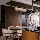 Ljojo Luxury LED Crystal Chandelier Gold/Black Hanging Light for Modern Kitchen Island